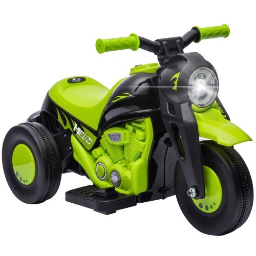 Qaba Electric Bike, Ride on Bubble Car, 3 Wheels 6V Battery Powered Electric Motorcycle for Kids with LED Headlight, Music, Pedal, for 2-5 Years,