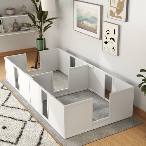 PawHut Whelping Box for Dogs and Puppies, Dog Whelping Pen, Dog Birth Supplies Indoor with Removable Adjustable Height Doors, for Large Sized Dogs,