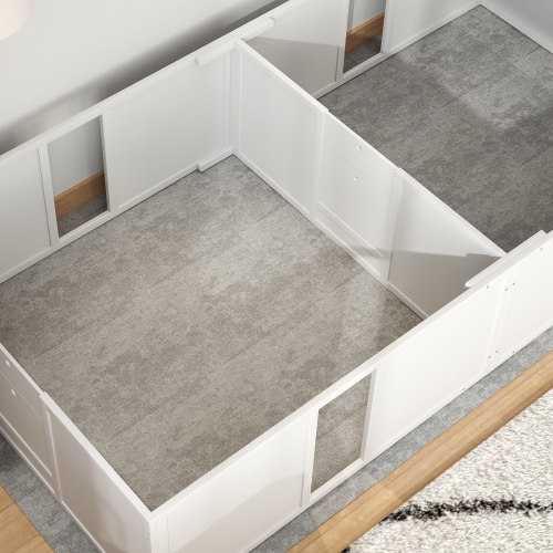 PawHut Whelping Box for Dogs and Puppies, Dog Whelping Pen, Dog Birth Supplies Indoor with Removable Adjustable Height Doors, for Large Sized Dogs,