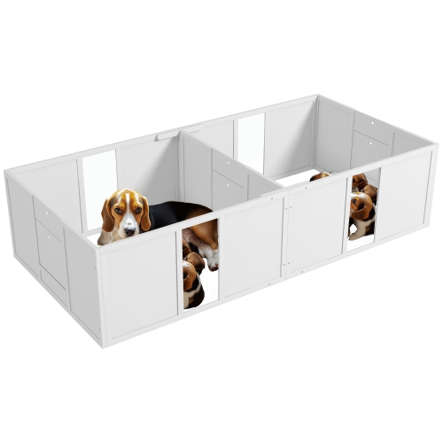 PawHut Whelping Box for Dogs and Puppies Dog Whelping Pen Dog Birth Supplies Indoor with Removable Adjustable Height Doors for Medium Sized Dogs 77 x 38 x 19 Best Buy Canada