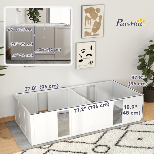 PawHut Whelping Box for Dogs and Puppies, Dog Whelping Pen, Dog Birth Supplies Indoor with Removable Adjustable Height Doors, for Medium Sized Dogs,