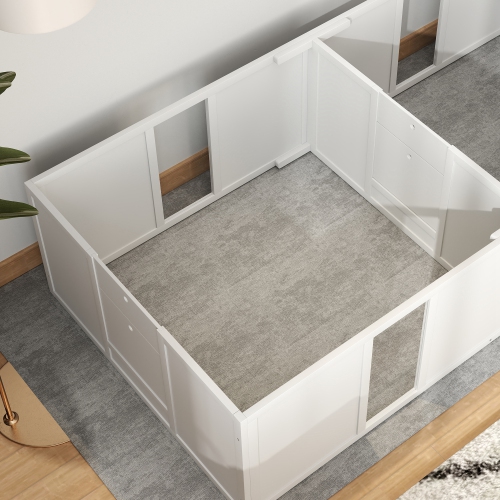 PawHut Whelping Box for Dogs and Puppies, Dog Whelping Pen, Dog Birth Supplies Indoor with Removable Adjustable Height Doors, for Medium Sized Dogs,