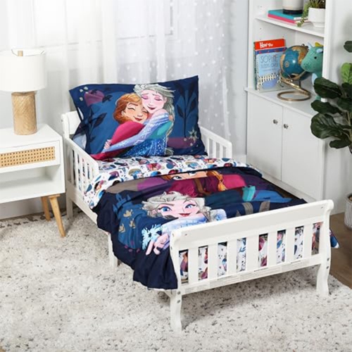 Ensemble de draps 3 pièces pour enfants de la reine des neiges - Taie d'oreiller, couvre-lit et drap-housse multicolores