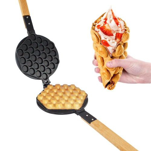 P_FY6-M Bubble Waffle Maker Machine | Egg Waffle Maker Mold | Replaceable 180 Degree Rotating Waffe Iron
