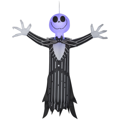 GEMMY INDUSTRIES Airblown® Inflatable Halloween-Hanging Jack Skellington w/Blinking Lights ©Disney 48"