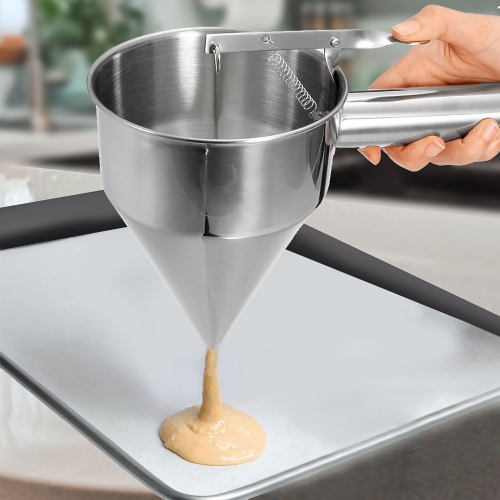 Batter Dispenser | Funnel Dispenser with Stand | Stainless Steel