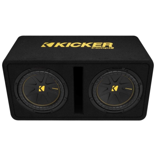 Kicker 50DCWC102 Dual CompC 10-inch Subs in Vented Enclosure, 2-Ohm, RoHS Compliant
