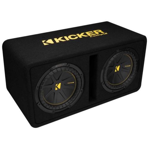 Kicker 50DCWC102 Dual CompC 10-inch Subs in Vented Enclosure, 2-Ohm, RoHS Compliant