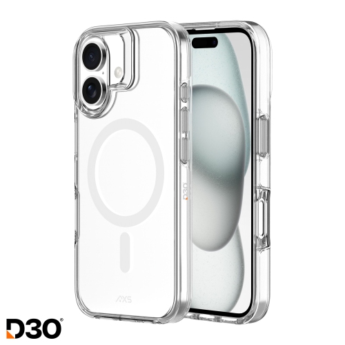 AXS BY AXESSORIZE  Axs Crystal Shield D3O® Case Made With Recycled Materials Magsafe Compatible for Apple Iphone 16 | Clear