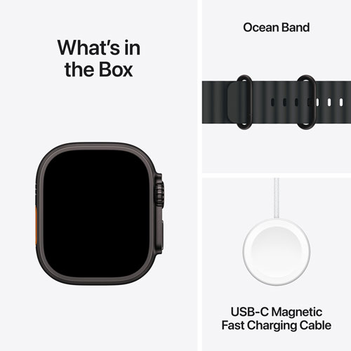Apple Watch Ultra 2 49mm Black Titanium Case with Black Ocean Band