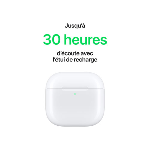 Écouteurs boutons 100 % sans fil AirPods 4 d'Apple avec étui de chargement USB-C