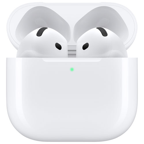 Écouteurs boutons 100 % sans fil à suppression active du bruit AirPods 4 d'Apple avec étui de chargement USB-C