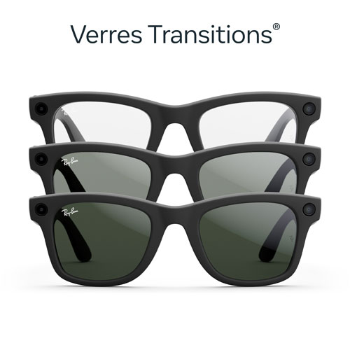 Lunettes Wayfarer de Ray-Ban | Meta avec IA, photo, vidéo, audio et messagerie - Noir mat/Transitions transparents à vert graphite
