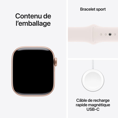 Apple Watch Series 10 GPS 42mm Rose Gold Aluminum Case with Light Blush Sport Band Small Medium Best Buy Canada