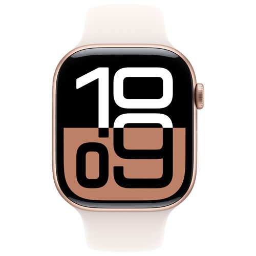 Apple Watch Series 10 46mm Rose Gold Aluminum Case with Light Blush Sport Band - Small/ Medium