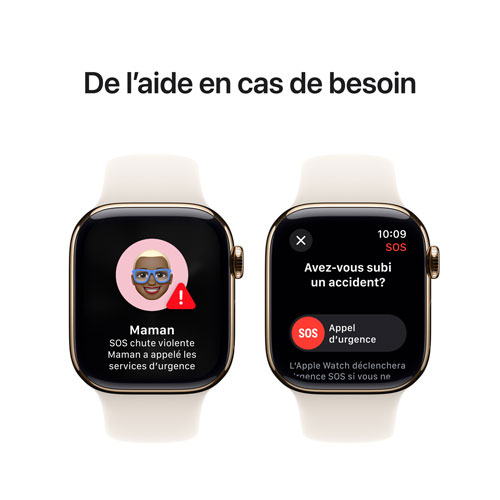 Apple Watch Series 10 avec boîtier de 42 mm en titane doré et bracelet sport Comète - Petit/Moyen