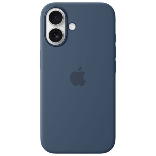 Apple Silicone Fitted Hard Shell Case with MagSafe for iPhone 16 - Denim