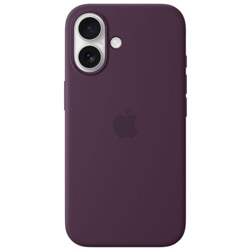 Apple Silicone Fitted Hard Shell Case with MagSafe for iPhone 16 - Plum