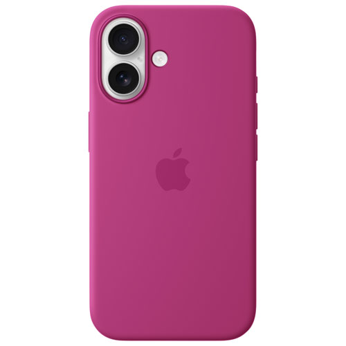 Apple Silicone Fitted Hard Shell Case with MagSafe for iPhone 16 - Fuchsia