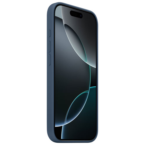Étui rigide ajusté en silicone avec MagSafe d'Apple pour iPhone 16 Pro - Denim