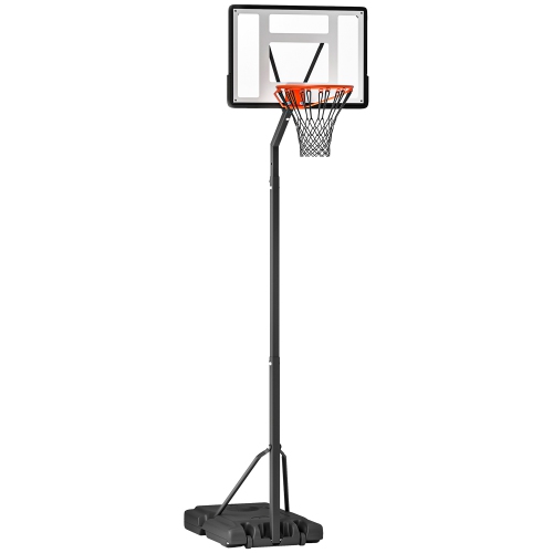 Panier de basketball extérieur Soozier, hauteur réglable 8,4-10&nbsp;pi, panier de basketball avec panneau 34&nbsp;po et roues pour usage intérieur e