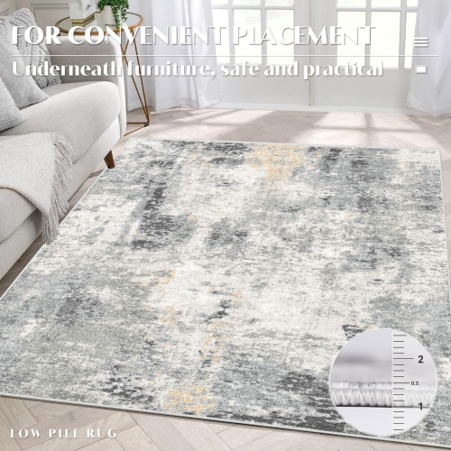 5' x 8' Large Area Rug for Living Room, Modern Abstract Area Rug, Washable Bedroom Rug with Non Slip Rubber Backing for Dining Room Nursery Home