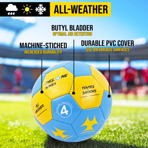 Going One All-Weather Soccer Ball - Training Ball with Machine-Sewn PVC Cover; Sizes 4 and 5