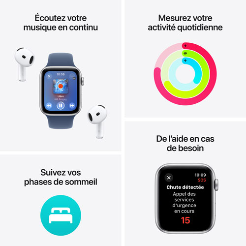 Apple Watch SE (GPS) 44mm Starlight Aluminum Case with Starlight Sport Band - Small/Medium