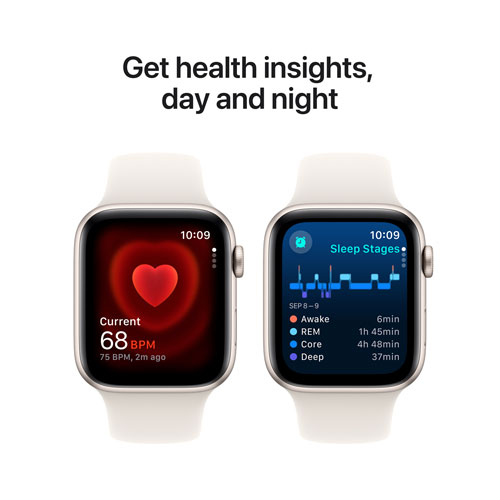 Apple Watch SE (GPS) 44mm Starlight Aluminum Case with Starlight Sport Band - Small/Medium