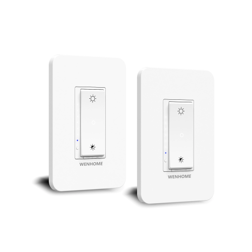 WENHOME 3 Way Smart Dimmer Switch 2 Pack, 2 Master Dimmer Switch Compatible with Alexa, Google Assistant, 2.4GHz WiFi Light Switch Remote Control, Ne