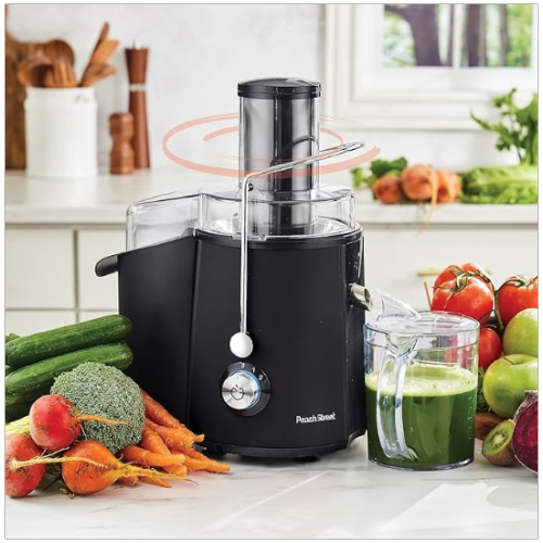 Peach Street Centrifugal Juicer 700W Juice Extractor Juicing Machine, 700Watts Stainless Steel - Black