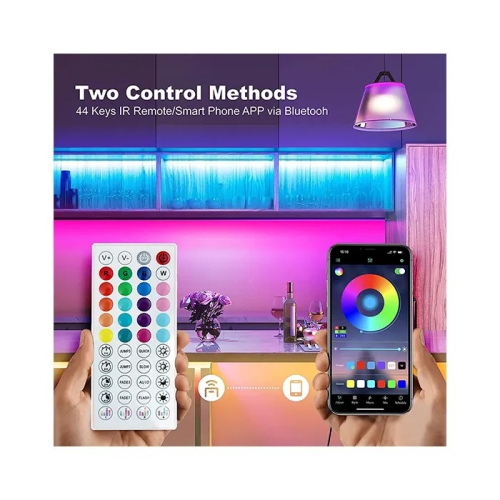 Tradeopia Smart RGB LED Strip Lights – 10m with Remote and App Control, Multi-Color, Dimmable, Music & Mic Modes, and Flexible Installation for