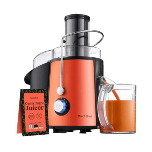 PEACH STREET Centrifugal Juicer 700W Juice Extractor Juicing Machine 700Watts Stainless Steel Peach