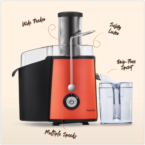 Peach Street Centrifugal Juicer 700W Juice Extractor Juicing Machine, 700Watts Stainless Steel - Peach