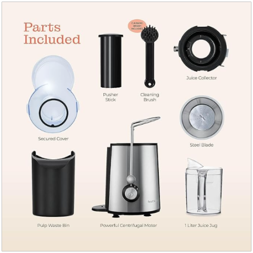 Peach Street Centrifugal Juicer 700W Juice Extractor Juicing Machine, 700Watts - Stainless Steel