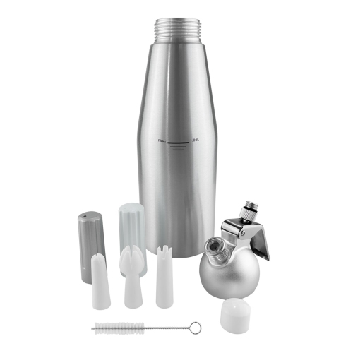 Whipped Cream Dispenser | 1L Cream Whipper | + 3 Decorating Nozzles