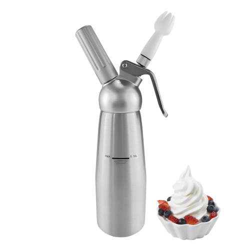 Whipped Cream Dispenser | 0.5 L Cream Whipper | + 3 Decorating Nozzles