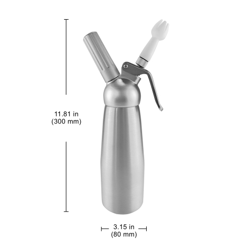 Whipped Cream Dispenser | 0.5 L Cream Whipper | + 3 Decorating Nozzles