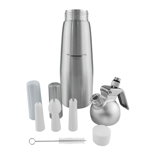 Whipped Cream Dispenser | 0.5 L Cream Whipper | + 3 Decorating Nozzles