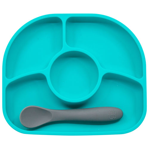 bbluv Yumi Silicone Plate and Spoon Set - Aqua