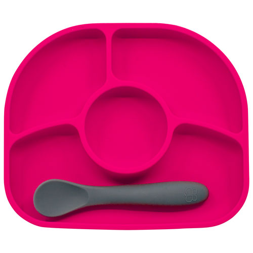 bbluv Yumi Silicone Plate and Spoon Set - Pink