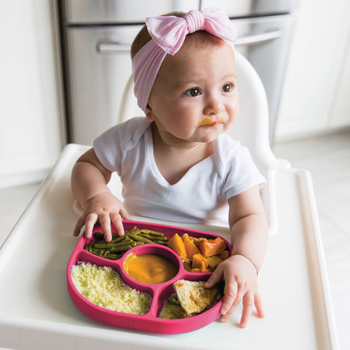 bbluv Yumi Silicone Plate and Spoon Set - Pink