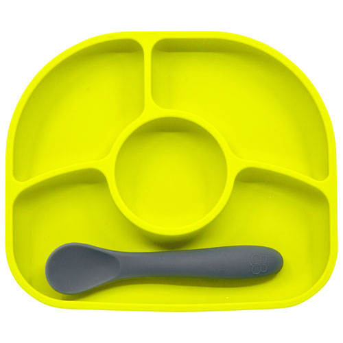 bbluv Yumi Silicone Plate and Spoon Set - Lime