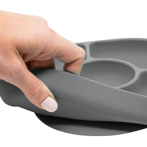 bbluv Yumi Silicone Plate and Spoon Set - Grey