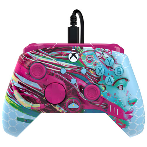 Manette avec fil REMATCH Glow de PDP pour Xbox Series X|S/Xbox One/PC - Android Dreams