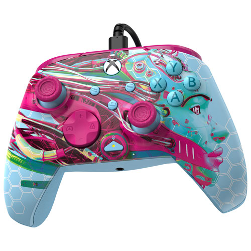 Manette avec fil REMATCH Glow de PDP pour Xbox Series X|S/Xbox One/PC - Android Dreams