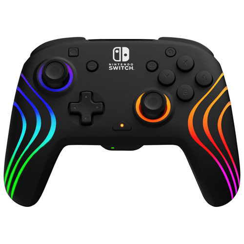 Manette de jeu sans fil Afterglow Wave RVB de PDP pour Switch - Noir