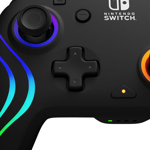 Manette de jeu sans fil Afterglow Wave RVB de PDP pour Switch - Noir