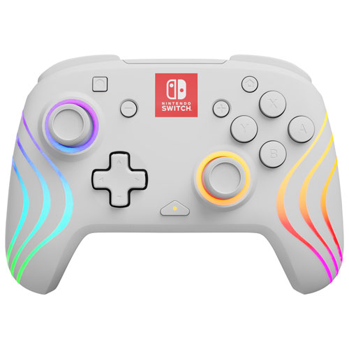 Manette de jeu sans fil Afterglow Wave RVB de PDP pour Switch - Blanc