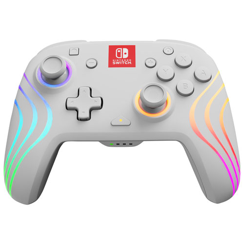 PDP Afterglow Wave RGB Wireless Controller for Switch - White